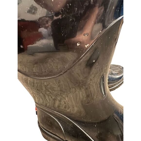 Tommy Hilfiger Women's Rain Boots Size 8 Black Pull-On Anti-Slip Soles - Picture 10 of 12